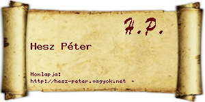 Hesz Péter névjegykártya